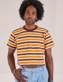 Hot Striped Crop Burly Tee - Burly Tees