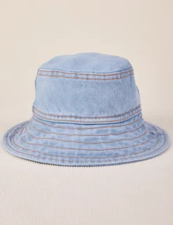 Fashion Wide Brim Bucket Hats - Indigo Denim Hats|Denim