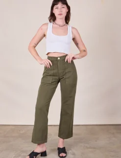 Discount Work Pants - Surplus Green Work Pants